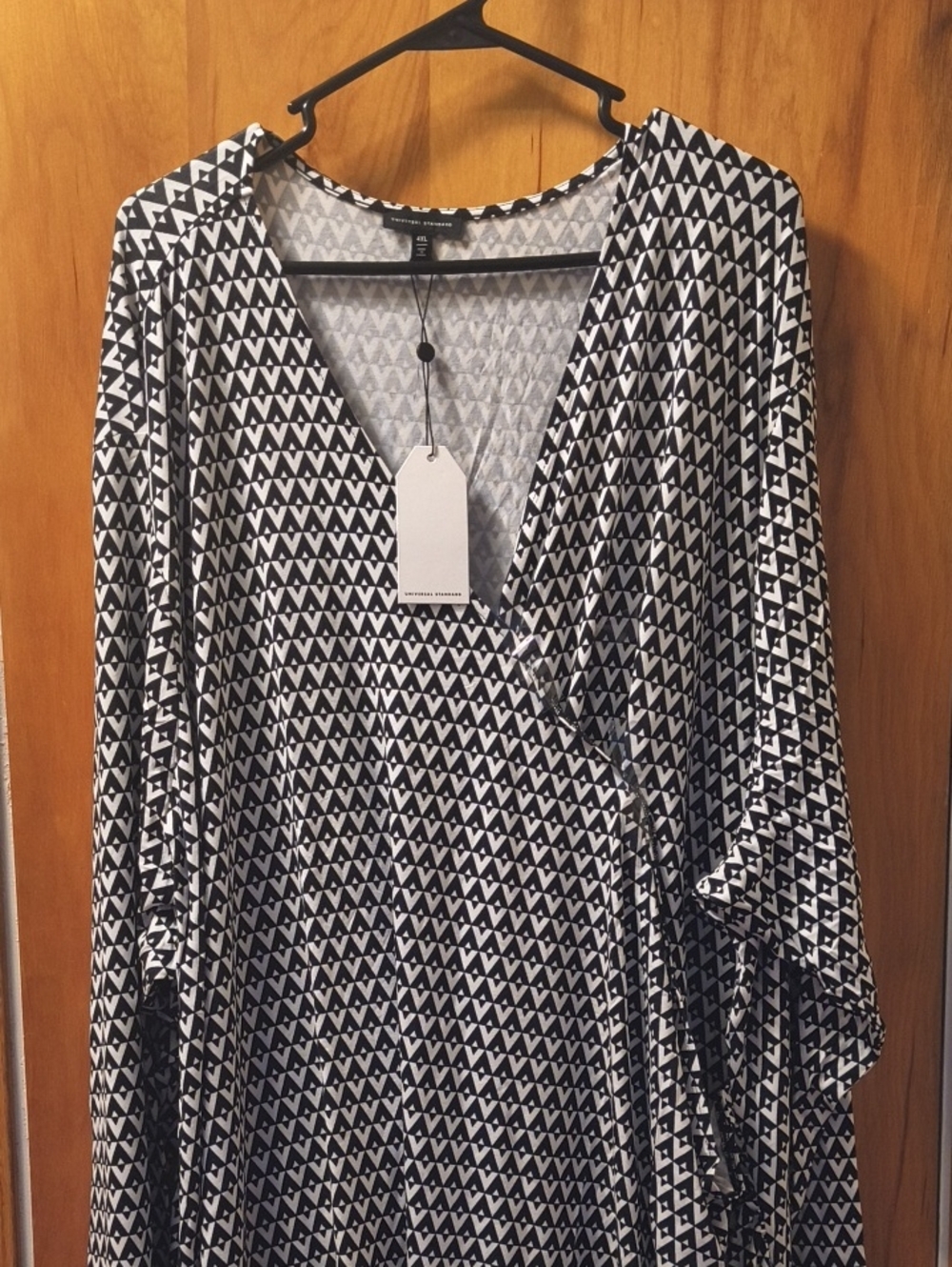 Universal Standard Black & White Geometric Wrap Tunic